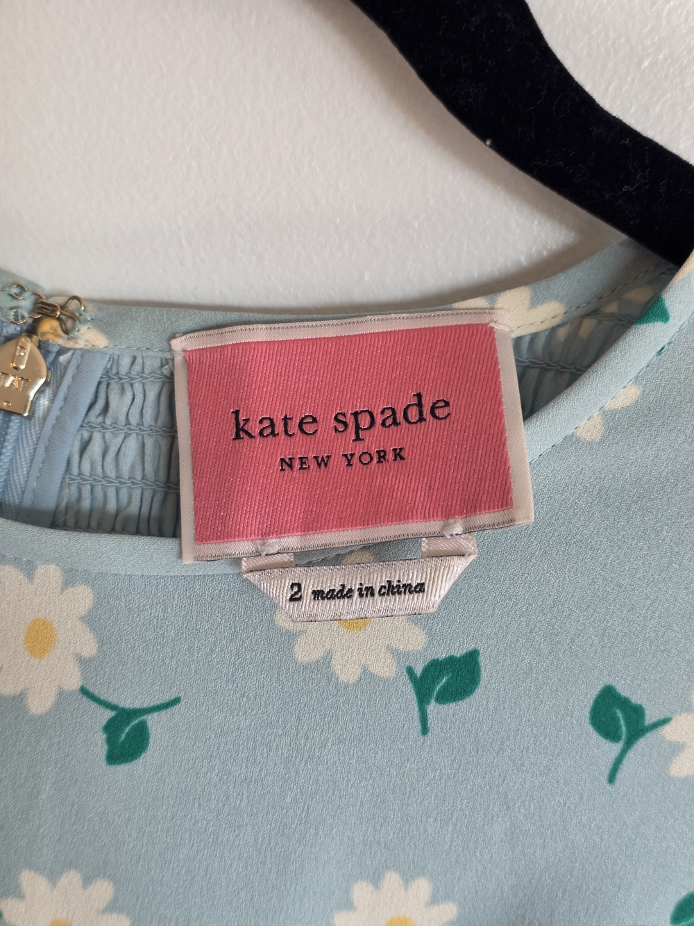 kate spade new york Dancing Aster Smocked Dress Sz. Light Blue Floral Midi Dress - Picture 4 of 6